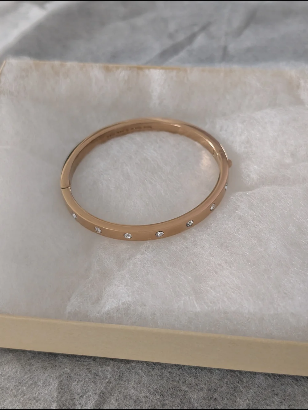 kate spade Rose Gold Crystal Station Bangle Bracelet - Picture 7 of 7